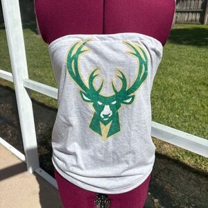 Milwaukee Bucks Basketball Strapless Tube Top Shirt size S